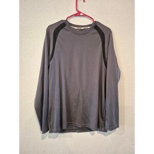 Reebok Men's Long Sleeve Performance Workout Athletic Shirt Size L Dark Gray‎
